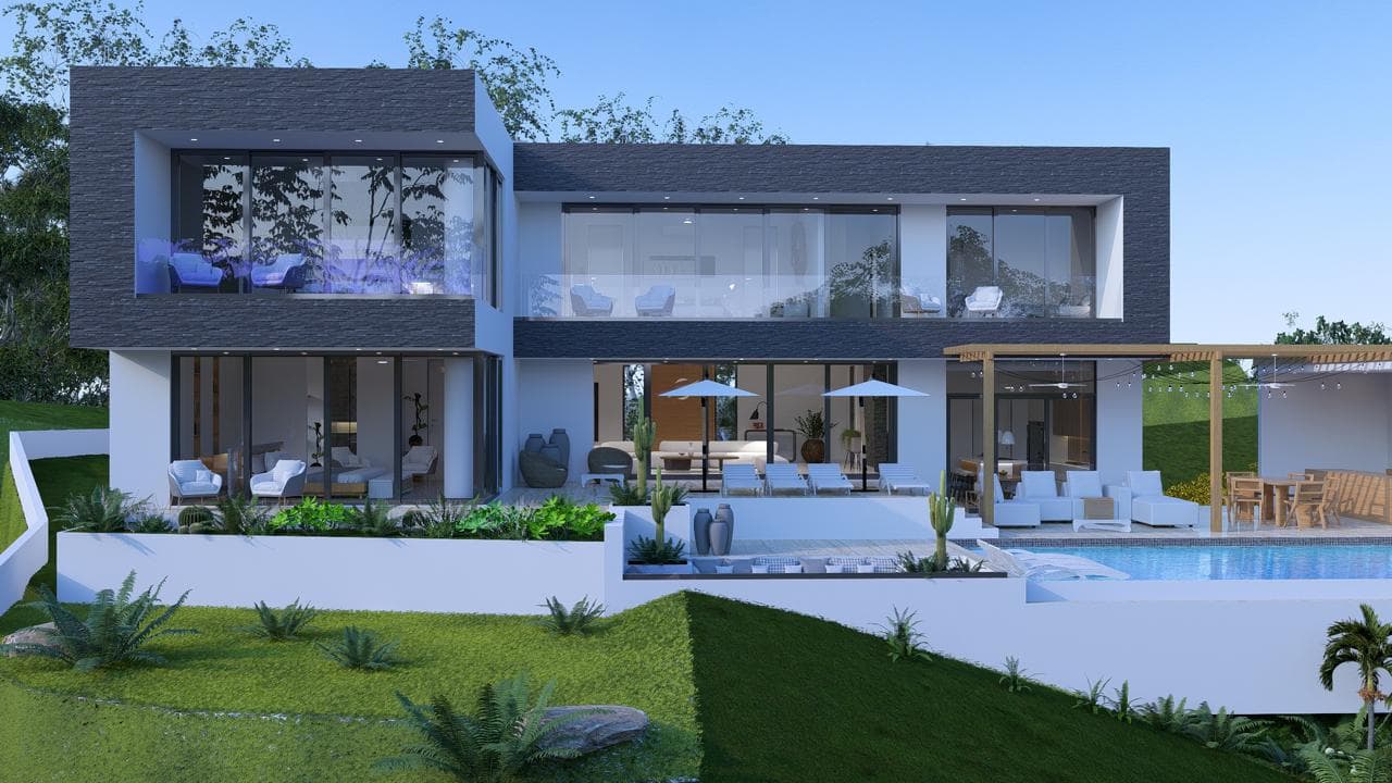 Spacious 5-BR villa with breathtaking ocean views en Center Town, Las Terrenas — En venta