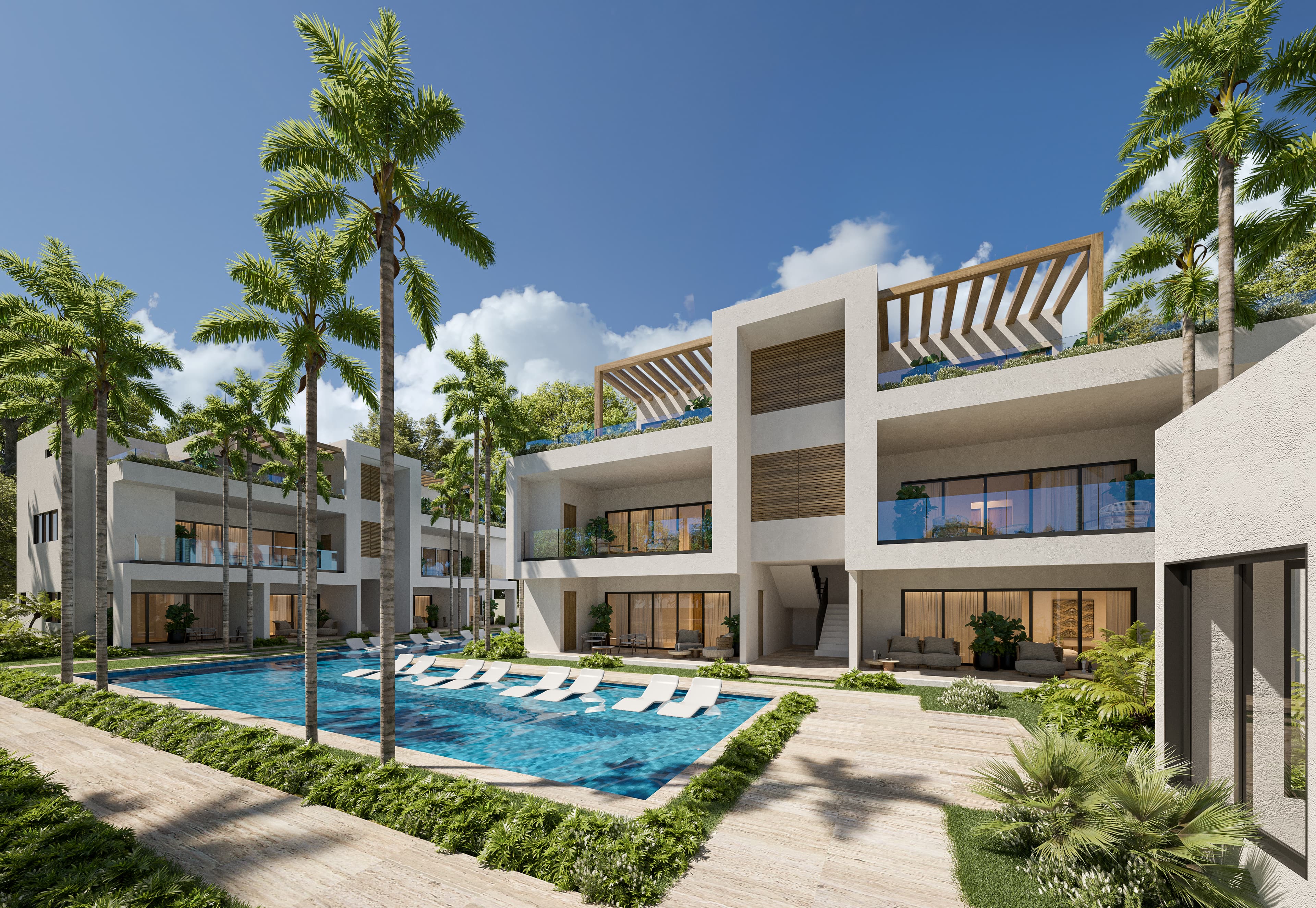 Modern 14-unit residence with pool & great amenities in Las Terrenas en Las Ballenas, Las Terrenas — En venta